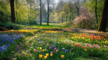 Fototapeta premium Flower field in spring