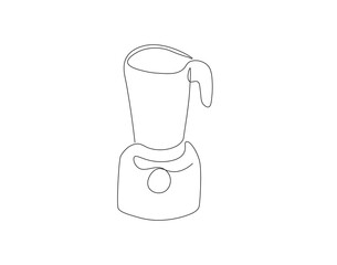 Continuous one line drawing of electric blender. One line drawing illustration of blender machine. Electricity kitchen equipment concept single line. Editable outline