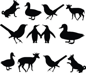 set of animals silhouettes