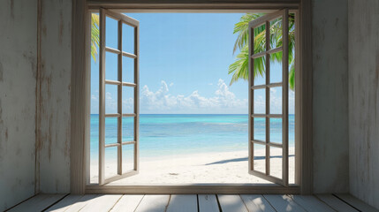 Beachfront window view Beach window view ocean view seaside tropical nature landscape scene scenery wallpaper