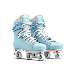 A pair of stylish blue inline roller skates, perfect for leisure activities and outdoor fun, showcasing a classic design and comfort.
