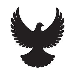 Obraz premium Simple Silhouette of a Flying Dove