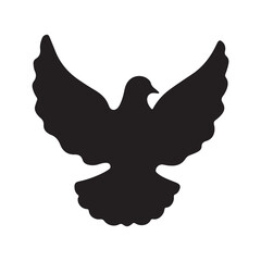 Simple Silhouette of a Flying Dove
