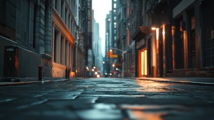 Obraz premium Serene Evening in a New York City Alleyway