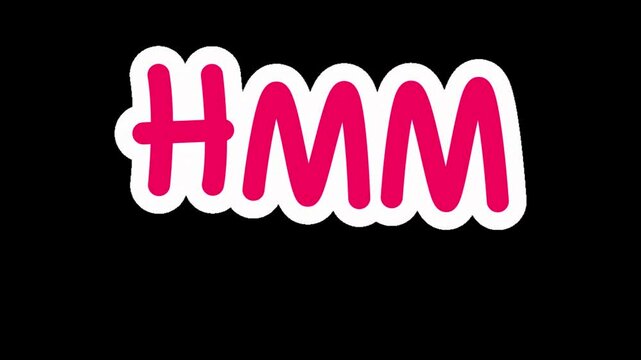 Red lettering Hmm text text animated cartoon retro style video minimalist Pattern animation background.mp4