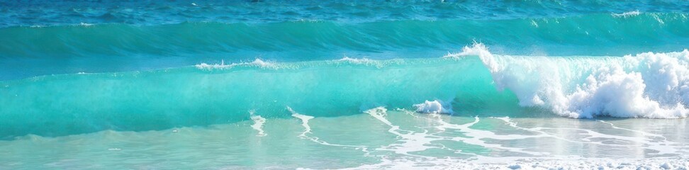Azure turquoise ocean water, whitecap waves, sea foam texture , foam, splash