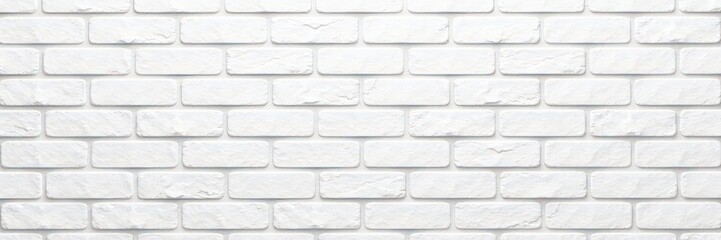 Obraz premium Clean white brick wall texture, ideal backdrop , blank, brickwork