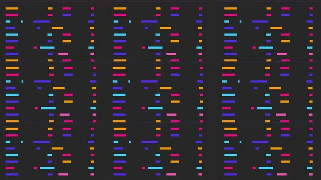 Screen with lines of code text animated cartoon retro style video minimalist Pattern animation background.mp4