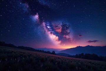 Fototapeta premium Dense, brilliant field of stars, inky black backdrop , night sky, sparkle