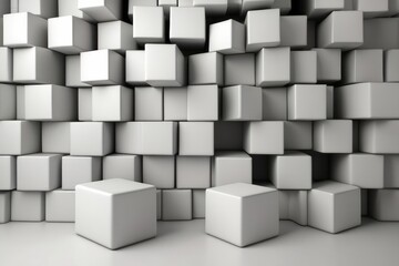 Random shifted white cube boxes block background wallpaper