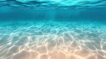 Obraz premium Underwater sunbeams illuminating ocean floor. (1)