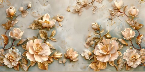 "Elegant 3D Wallpaper for Home Interiors Featuring Timeless Classic Decorations, Perfect for Enhancing Living Spaces with Sophisticated Style and Traditional Aesthetic Touches"

