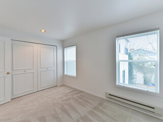 Modern residential empty bedroom interior