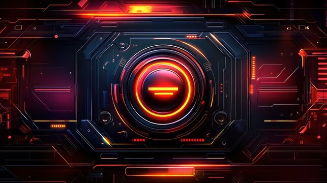 Futuristic Digital Background with Neon Elements