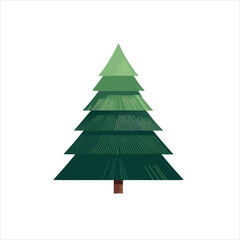Fototapeta premium Green minimalistic Christmas tree logo. Vector simple isolated illustration.