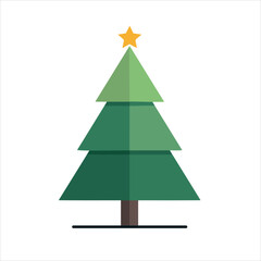 Obraz premium Green minimalistic Christmas tree logo. Vector simple isolated illustration.