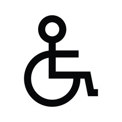 The wheelchair user icon isolated on background