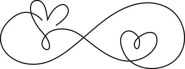 Hand drawn heart. Continuous seamless line art drawing.