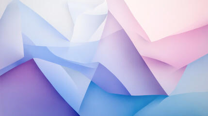 Abstract geometric shapes in soft pastel colors of blue, purple, and pink