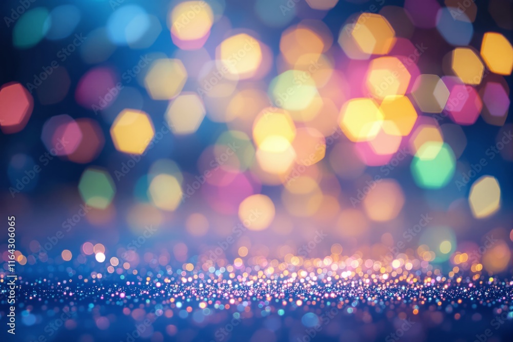 Poster abstract bokeh background with vibrant multicolored lights.