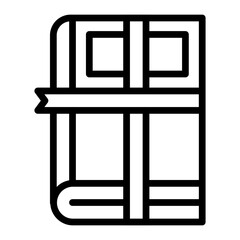 Book Ribbon Vector Line Icon Design
