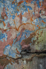 Cracked vintage wall with textured rustic charm