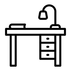 Desk Vector Line Icon Design