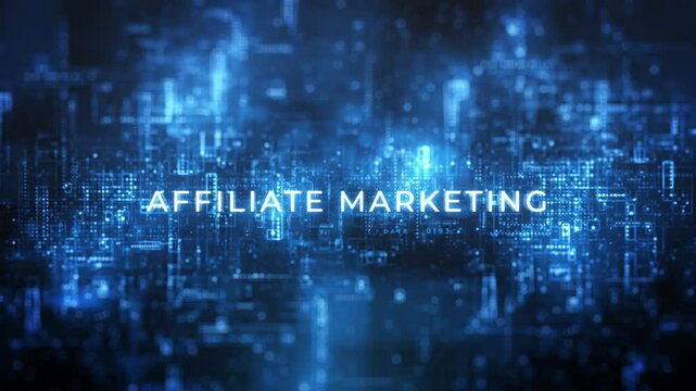 Digital Data Screen Words Affiliate Marketing