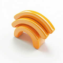 Obraz premium A vibrant, glossy orange wireless signal icon, symbolizing connectivity and technology.