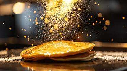 Golden Syrup Drizzled Over Delicious Pancakes