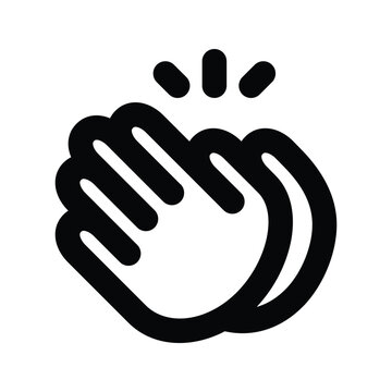 Clapping Hands icon. Thank you sign mockup, sticker template. Vector on isolated background.