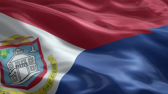st martin country flag waving for 10 seconds in high quality