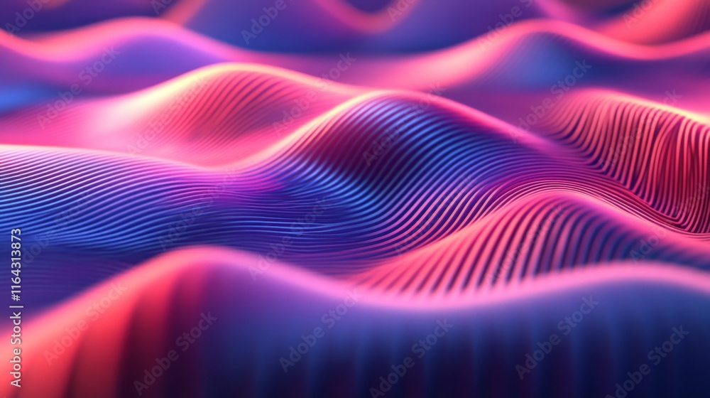 Poster abstract colorful waves with smooth lines creating a dynamic flow of light and shadow in a visually 