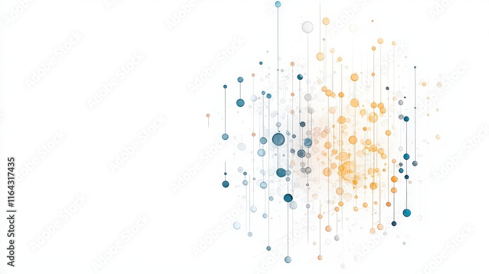 Poster a modern abstract design featuring colorful dots and lines, perfect for backgrounds or creative proj