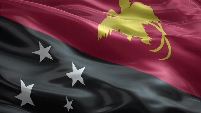 papua new guinea country flag waving for 10 seconds in high quality