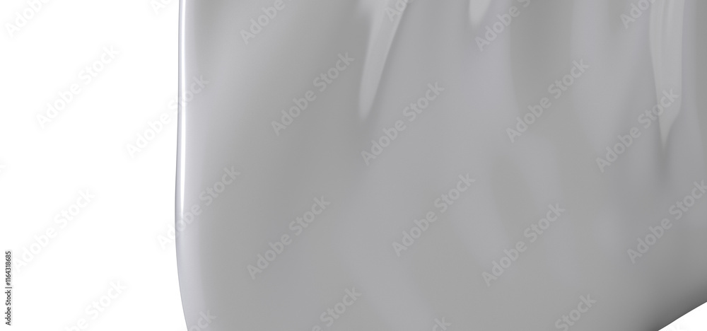 Aufkleber Closeup of a white fabric drape, with soft folds and shadows, creating an abstract and elegant pattern.