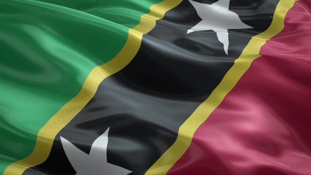 saint kitts and nevis country flag waving for 10 seconds in high quality