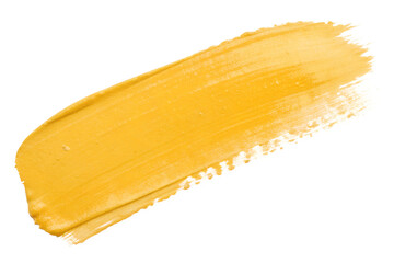 Abstract colored yellow watercolor brush stroke isolated on the white background