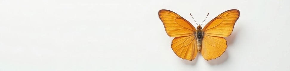 Vibrant colors of an isolated butterfly perched on pure white surface , colors, insect, flower