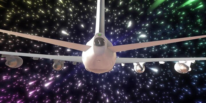 Airplane Flying In Space v3