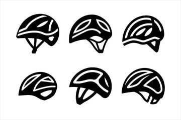  Bicycle helmet silhouette icon design