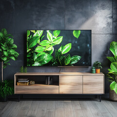 Oled TV, E-Commerce Background, hyper realistic photo.