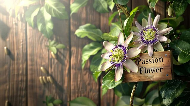 Passionflower flowers capsules supplements on the table. Selective focus. nature.