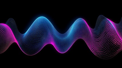 Abstract Neon Wave Digital Art Design