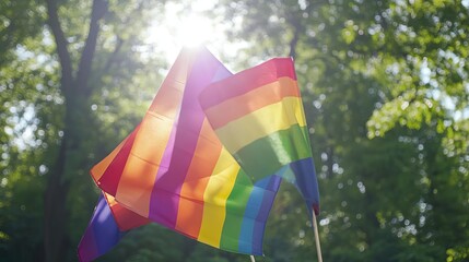 An rainbow colorful flaga. Symbolizing of LGBTQ pride month, solidarity, love, freedom and celebrate the diversity.