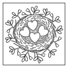 Bold and Easy Valentine's Day Coloring Page For Kids and Adults