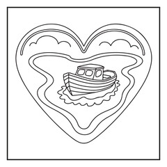 Bold and Easy Valentine's Day Coloring Page For Kids and Adults