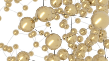 Golden Spheres Network Abstract Background