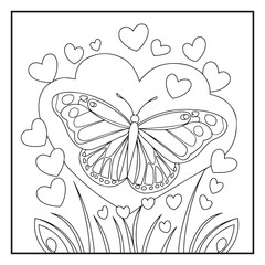 Bold and Easy Valentine's Day Coloring Page For Kids and Adults