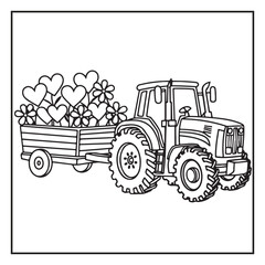 Bold and Easy Valentine's Day Coloring Page For Kids and Adults